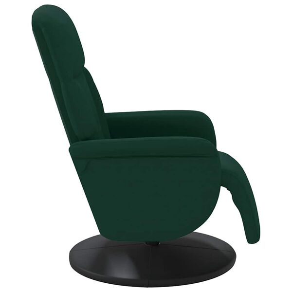 vidaXL Fauteuil inclinable avec repose-pied vert fonc&eacute; velours