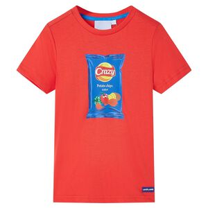T-shirt pour enfants avec manches courtes rouge 140