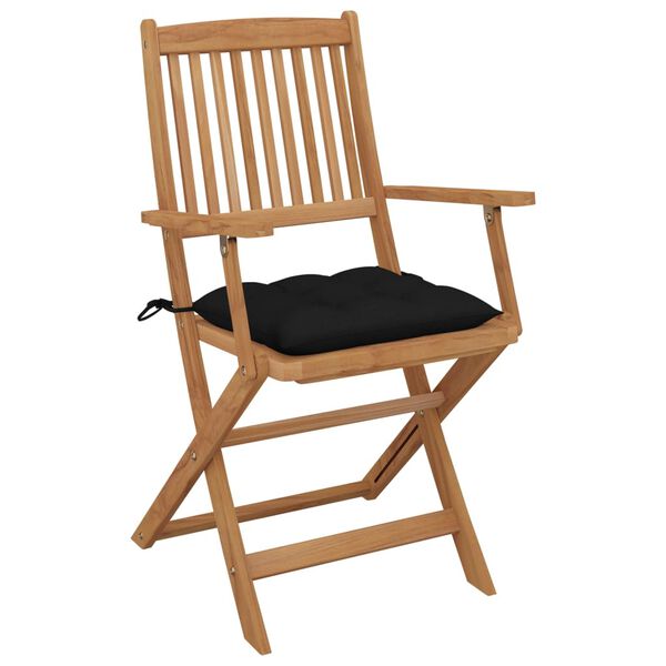 vidaXL Chaises pliables de jardin lot de 8 avec coussins Bois d'acacia