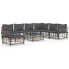 vidaXL Salon de jardin 8 pcs avec coussins anthracite r&eacute;sine tress&eacute;e