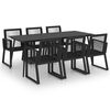 vidaXL Ensemble &agrave; manger d'ext&eacute;rieur 7 pcs Rotin PVC Noir