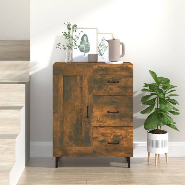 vidaXL Buffet Ch&ecirc;ne fum&eacute; 69,5x34x90 cm Bois d'ing&eacute;nierie