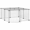 vidaXL Cage animaux de compagnie &agrave; 12 panneaux et porte Noir 70x70x35 cm