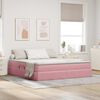 vidaXL Lit avec rangement et matelas Rose 180 x 200 cm Velours