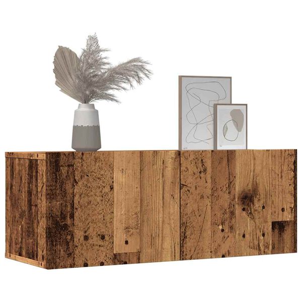 vidaXL Meubles TV muraux 2 pcs vieux bois 80x30x30 cm