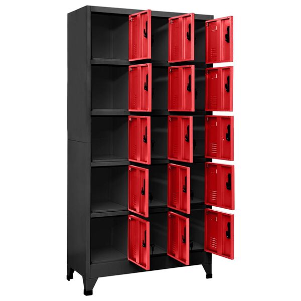 vidaXL Armoire &agrave; casiers Anthracite et rouge 90x40x180 cm Acier