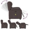 vidaXL Fauteuil de massage inclinable Marron foncé Tissu