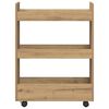 vidaXL Chariot de rangement &eacute;troit 3 niveaux ch&ecirc;ne artisanal