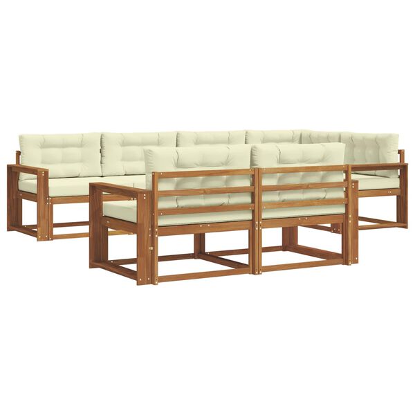 vidaXL Ensemble de canap&eacute;s d'ext&eacute;rieur 7 pcs Naturel et Cr&egrave;me