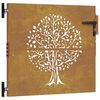 vidaXL Portail de jardin 85x75 cm acier corten conception d'arbre