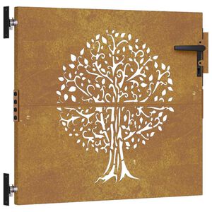 vidaXL Portail de jardin 85x75 cm acier corten conception d'arbre