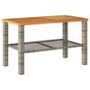 vidaXL Table de jardin gris 70x38x42 cm résine tressée et bois acacia