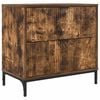 vidaXL Table de chevet Ch&ecirc;ne fum&eacute; 63,5 x 36 x 61 cm Bois d'ing&eacute;nierie
