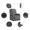 vidaXL Fauteuil de massage inclinable &eacute;lectrique gris cuir v&eacute;ritable