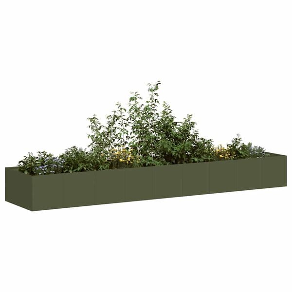 vidaXL Jardini&egrave;re vert olive 360x80x40 cm acier