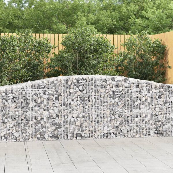 vidaXL Paniers &agrave; gabions arqu&eacute;s 15 pcs 400x50x80/100 cm Fer galvanis&eacute;