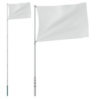 vidaXL Mât de drapeau télescopique Argenté 5,55 m Aluminium