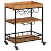 vidaXL Chariot de bar 60x40x80 cm bois massif d'acacia et fer