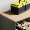 vidaXL &Eacute;tag&egrave;re &agrave; bois de chauffage avec plateau en bois vert olive