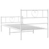 vidaXL Cadre de lit métal sans matelas avec pied de lit blanc 80x200cm