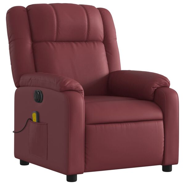vidaXL Fauteuil de massage inclinable &eacute;lectrique rouge bordeaux