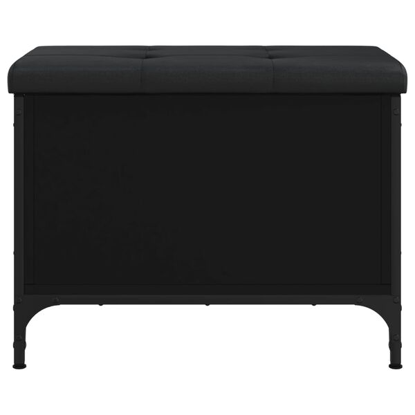 vidaXL Banc de rangement noir 62x42x45 cm bois d'ing&eacute;nierie