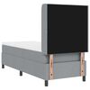 vidaXL Lit &agrave; ressort LED avec matelas Gris clair 80 x 200 cm tissu