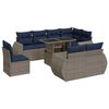 vidaXL Salon de jardin avec coussins 9 pcs gris r&eacute;sine tress&eacute;e acacia