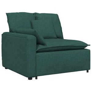 vidaXL Module d'extr&eacute;mit&eacute; d'accoudoir de canap&eacute; modulaire avec coussins vert fonc&eacute; 100 cm