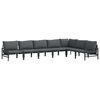 vidaXL Ensemble de canap&eacute; de jardin 7 pc Noir Acier