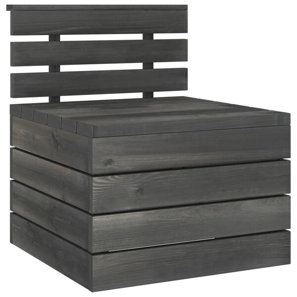 vidaXL Salon palette de jardin 4 places gris fonc&eacute; bois de pin massif