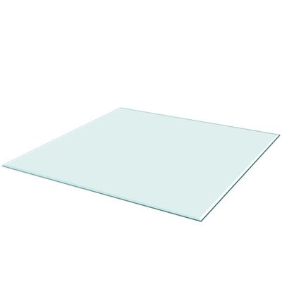 vidaXL Dessus de table carré en verre trempé 800 x 800 mm