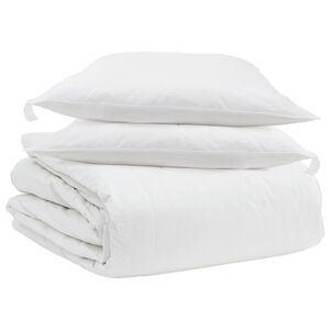 vidaXL Ensemble de Duvet avec oreiller 3 pcs Blanc Plume de canard