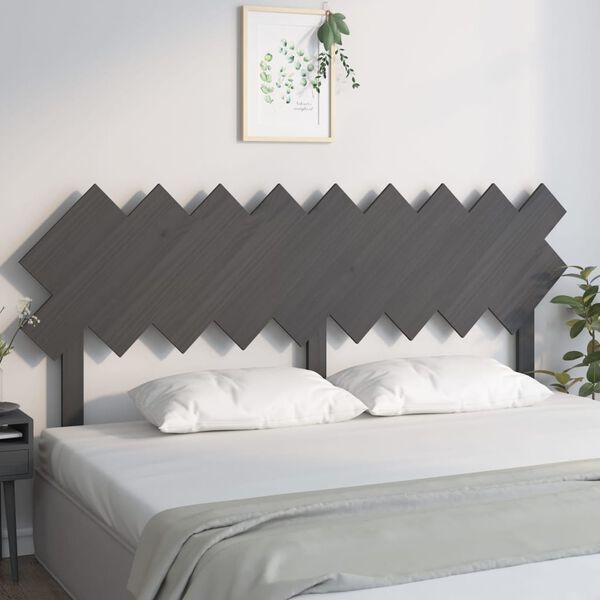 vidaXL T&ecirc;te de lit Gris 178x3x80,5 cm Bois massif de pin