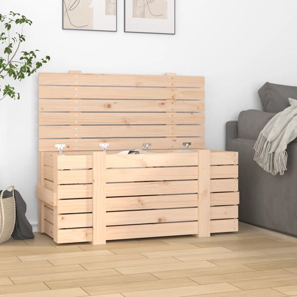 vidaXL Boîte de rangement 91x40,5x42 cm Bois massif de pin