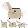 vidaXL Fauteuil inclinable de massage Cr&egrave;me Tissu