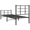 vidaXL Cadre de lit m&eacute;tal sans matelas avec pied de lit noir 75x190 cm