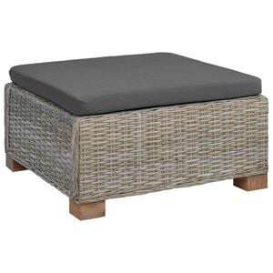 vidaXL Repose-pieds avec coussin GENDT Rotin naturel Gris Kubu