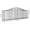 vidaXL Paniers à gabions arqués 3 pcs 200x30x60/80 cm Fer galvanisé
