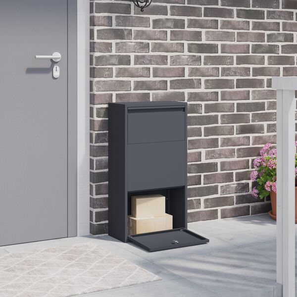 vidaXL Bo&icirc;te de d&eacute;p&ocirc;t de colis Anthracite 44 x 22 x 82 cm Acier