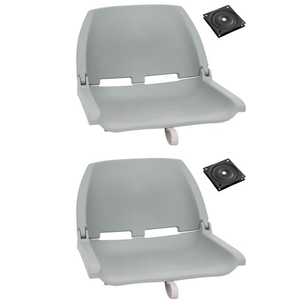 vidaXL Ensemble de si&egrave;ges de bateau pliables lot de 4 gris