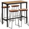 vidaXL Ensemble de bar 5 pcs bois de manguier brut massif et m&eacute;tal