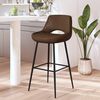 vidaXL Tabouret de bar Marron fonc&eacute; Similicuir