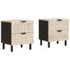 vidaXL Cabinet de chevet avec tiroir 2 pcs Blanc 40 x 33 x 46 cm