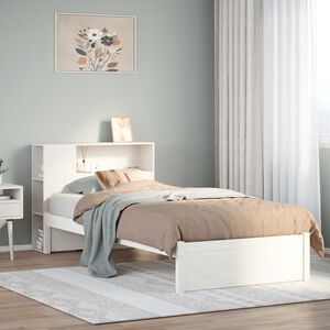 vidaXL Lit biblioth&egrave;que sans matelas blanc 75x190cm bois de pin massif