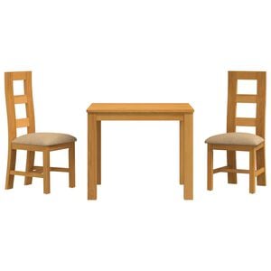 vidaXL Ensemble de salle &agrave; manger 3 pc Beige Bois de ch&ecirc;ne massif