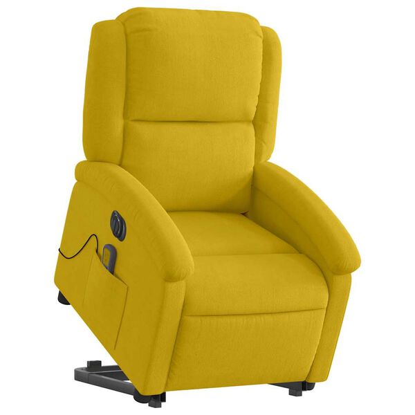 vidaXL Fauteuil inclinable de massage &eacute;lectrique jaune velours