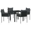 vidaXL Ensemble de salle &agrave; manger pour jardin 5 pcs Noir et gris