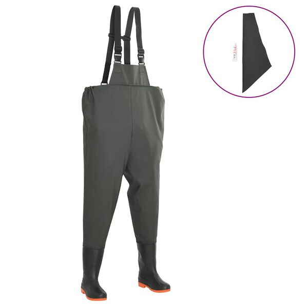 vidaXL Pantalon échassier avec bottes Vert Pointure 42