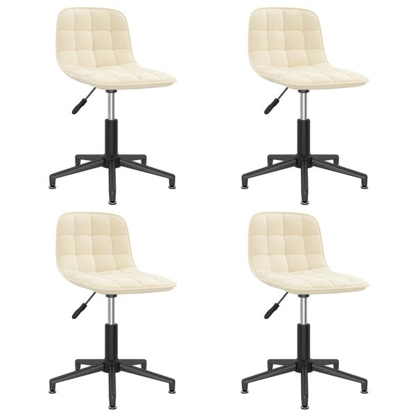 vidaXL Chaises &agrave; manger pivotantes lot de 4 Cr&egrave;me Velours